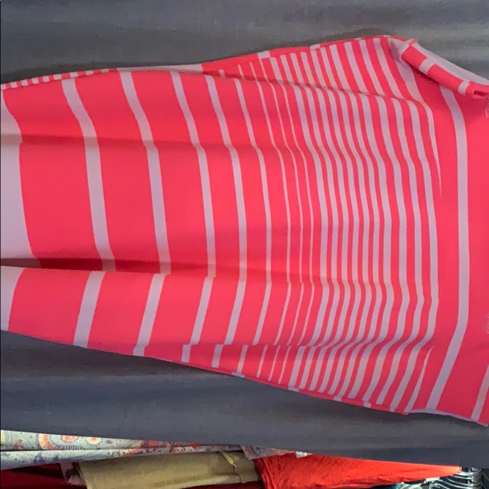 3x hot pink and white stripped Lularoe Cassie